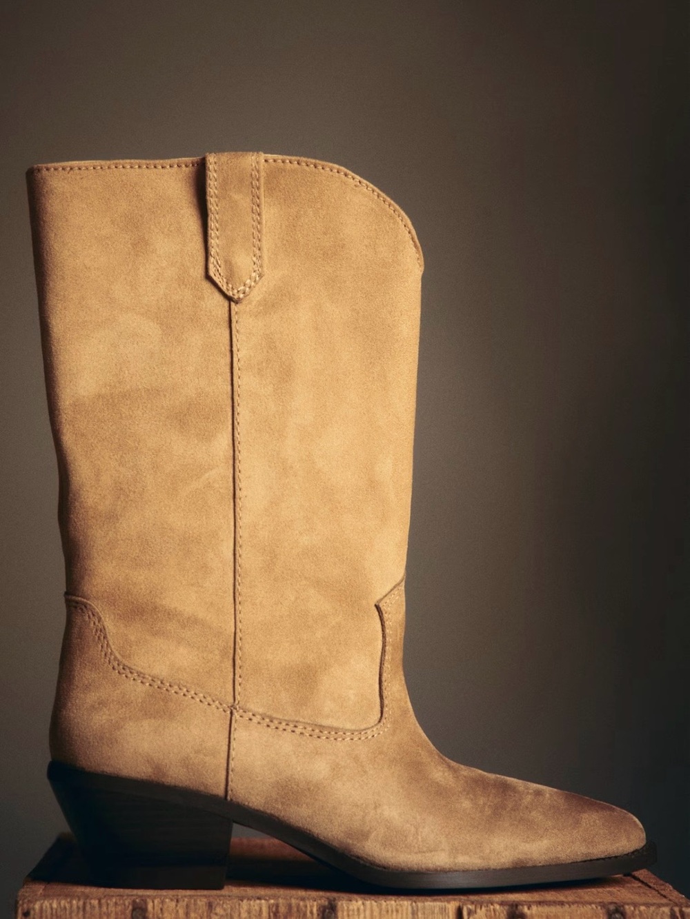 NEW H&M Calf-High Cowboy Boots with Pointed Toes (Light Brown) Sz 10